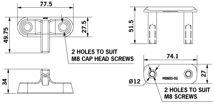 Surface Hooked Bolt - Bolt through strap 